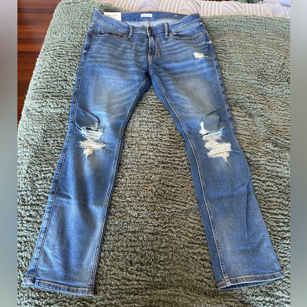 Men’s Abercrombie & Fitch Distressed Ripped Skinny Jeans 32x30